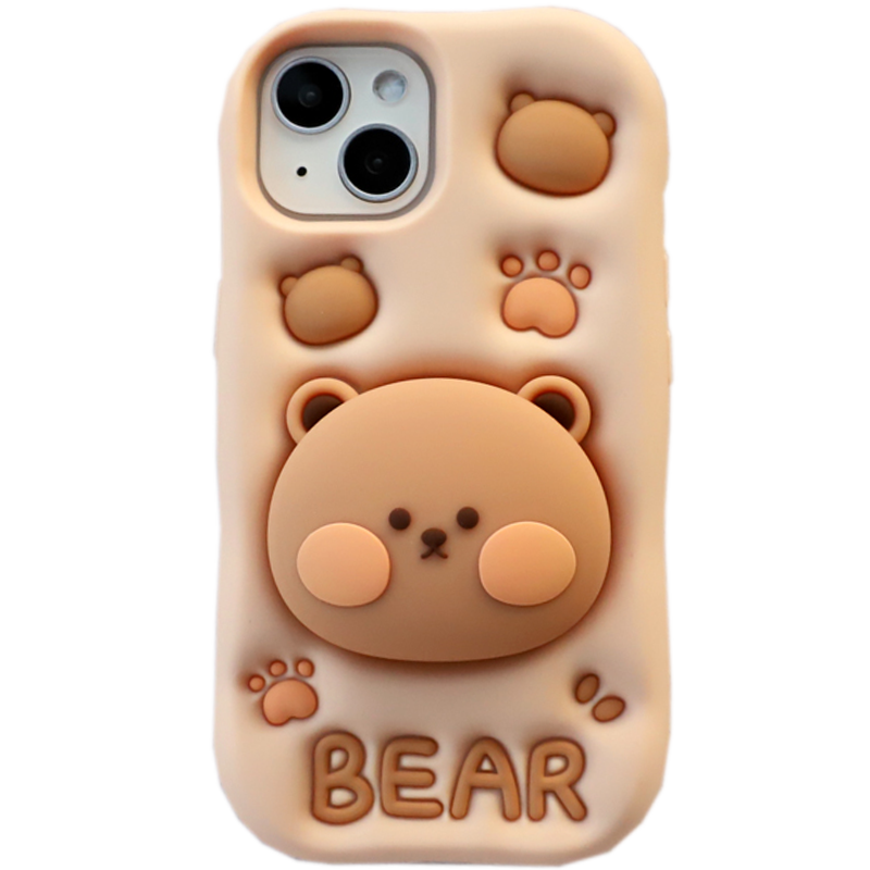 奶茶熊适用iphone17/16pro苹果15/14plus手机壳12/13mini可爱11卡通xs max全包xr保护