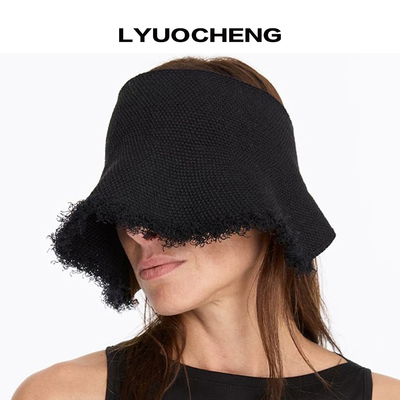 LYUOCHENG春夏毛边草编渔夫帽