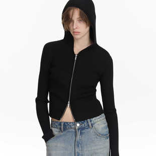 赵露思许妍同款 LYUOCHENG 秋冬基础针织拉链打底上衣