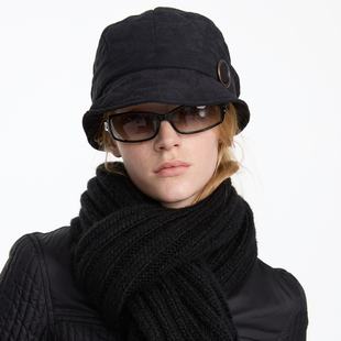 LYUOCHENG 秋冬复古夹棉菱格纹绗棉短檐奶奶帽