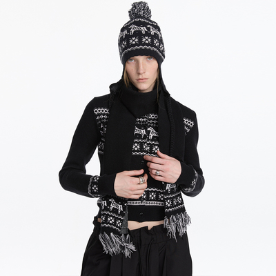 秋冬费尔岛小马复古修身针织毛衣