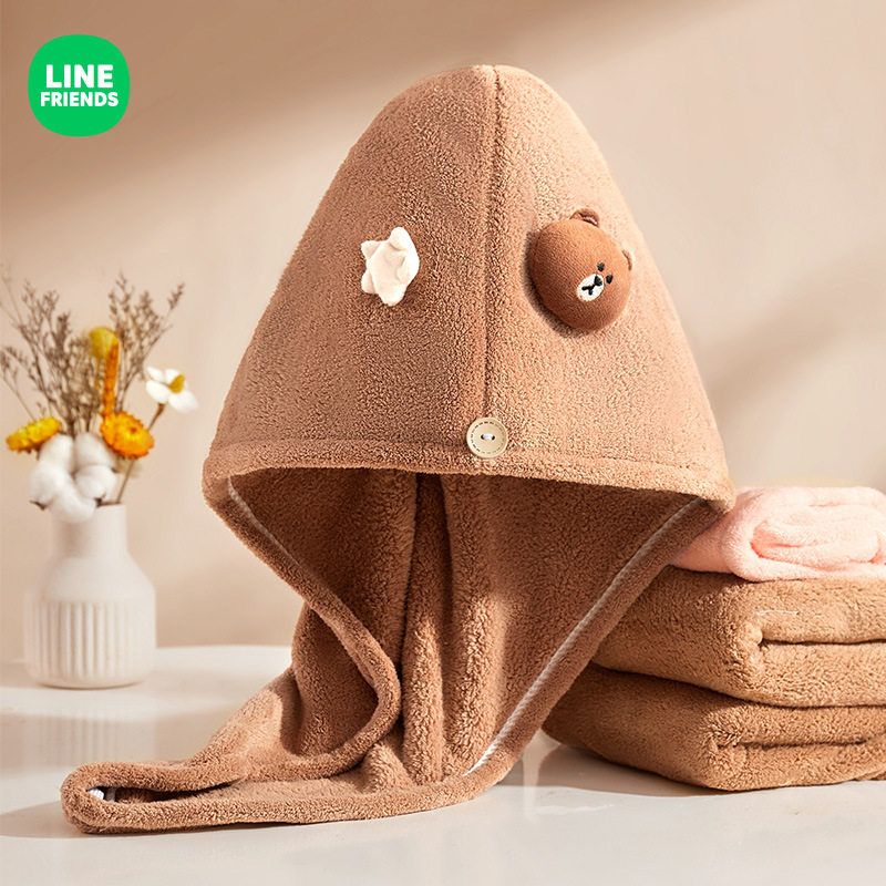 LINE FRIENDS干发帽超强吸水速干神器可爱加厚速干女士专用浴帽