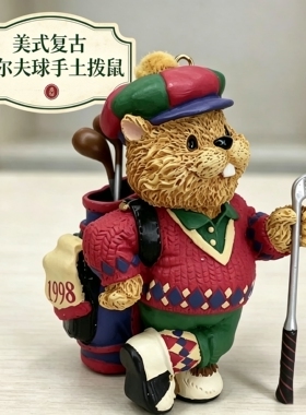 卡尔顿 1998年高尔夫河狸挂件树脂做工精致收藏装饰