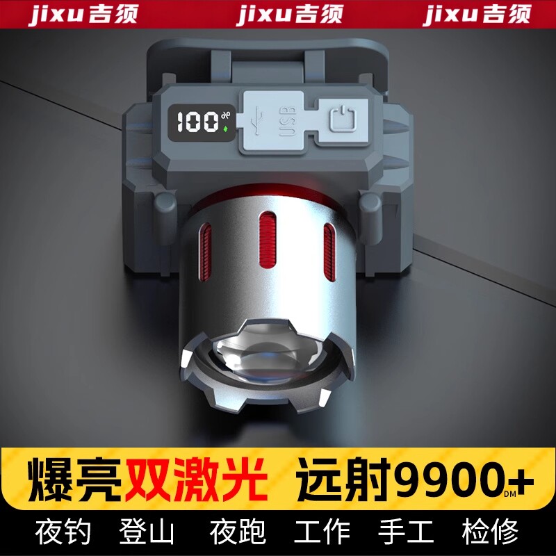 白黄光2026新款强光头灯钓鱼专用超亮手电筒矿灯超长续航100小时图片