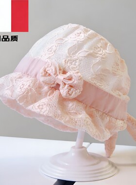 法国公主风春夏休闲风中国风帽子春秋宝宝婴儿帽短檐透气胎帽圆顶