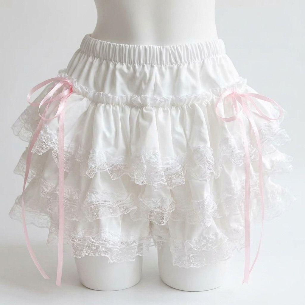 水手服裙撑南瓜裤蓬蓬白色短裙安全裤可外穿jk裙撑蓬裙摆图片