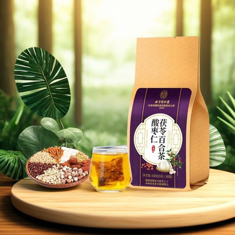 【官方正品】北京同仁堂酸枣仁茶百合茯苓非浅眠多梦熬夜安舒茶