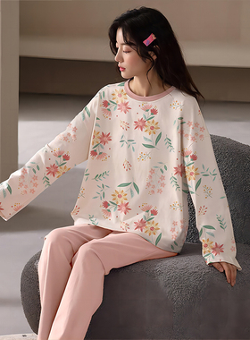 【妙曼花语睡衣】春季新款亲肤舒适休闲可外穿家居服套装58671