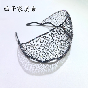 莫奈黑蜘蛛微丝密镶矿彩发箍设计气质高级感日常百搭款