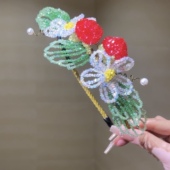 莫奈秋冬氛围感草莓花园原创设计手工编织发箍头箍