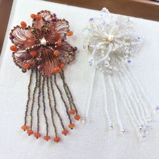 莫奈粉摇牡丹系列花朵边夹设计气质高级感日常百搭款