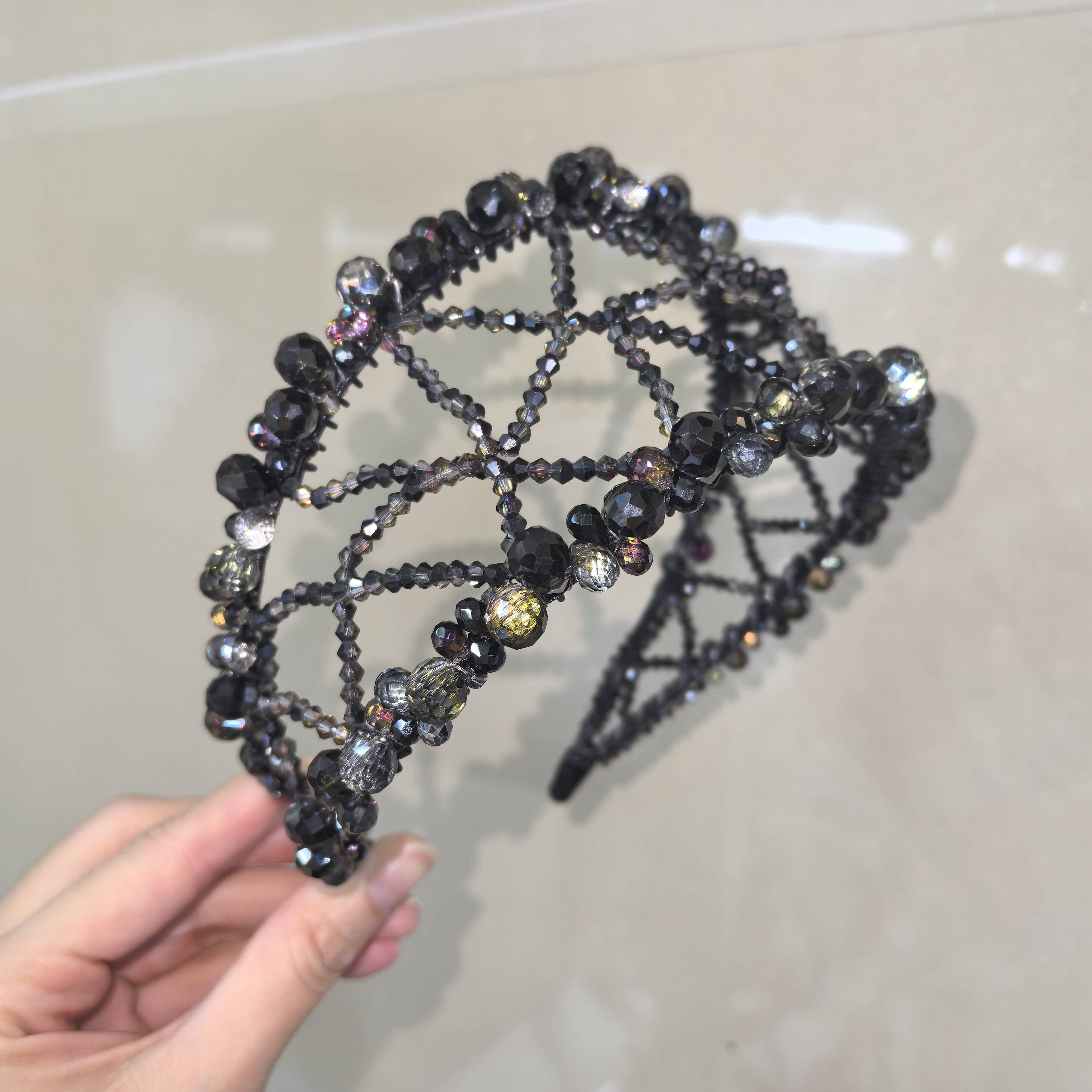 莫奈芭比耶黑唤醒黑凝露发箍原创设计款水晶发箍