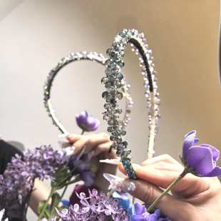 莫奈植物物语凝露原创幻彩编织工艺水晶发箍头箍高档宴会发饰