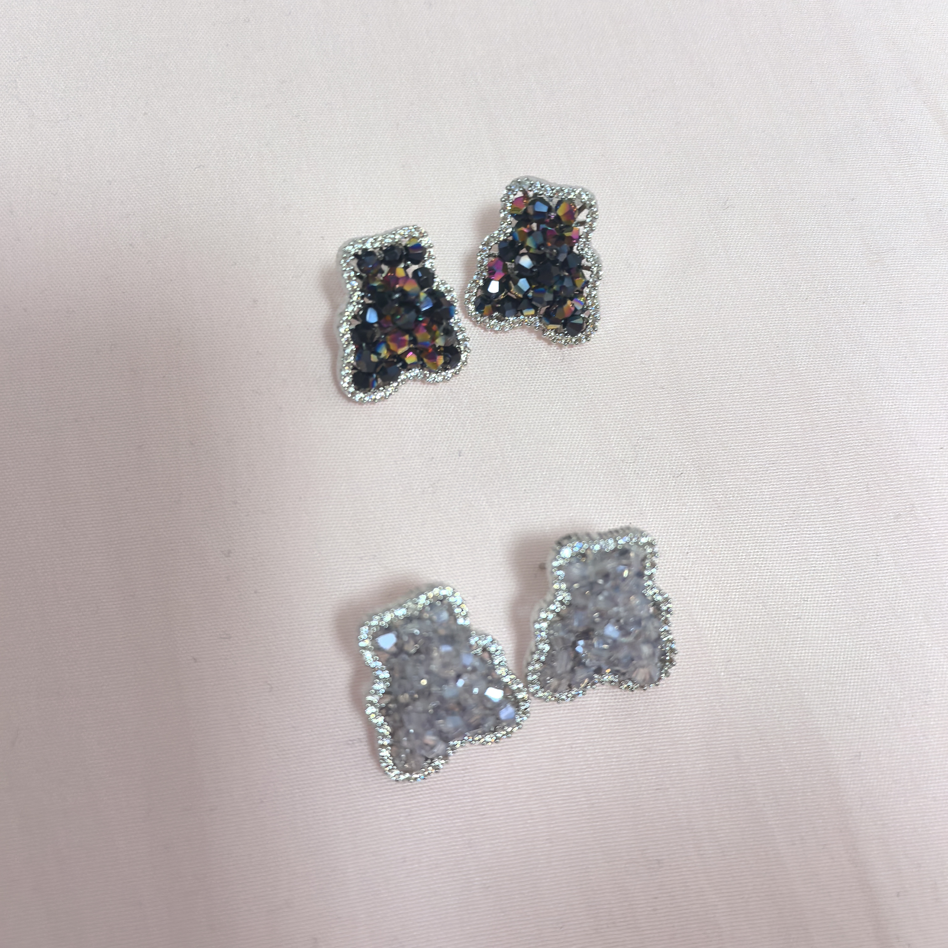 莫奈宣言水晶小熊定制耳钉耳环耳饰