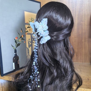 莫奈迪尼斯水蝴蝶高定蝴蝶抓夹小众设计气质高级感优雅气质款