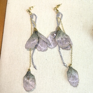 莫奈梦幻蝴蝶流苏耳环甜美清新气质长款