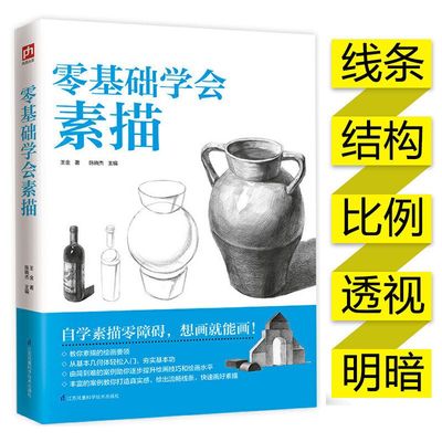 零基础学会素描基础教程人体人物绘画静物零入门铅笔绘画书籍自学素描零障碍从基本几何体轻松入门给出流畅线条
