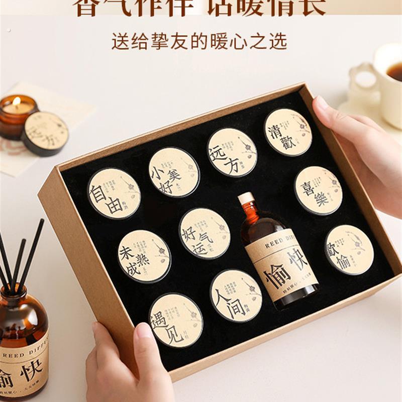 香薰蜡烛礼盒大豆蜡留香助眠婚礼伴手礼小茶蜡女生日礼物香氛礼品
