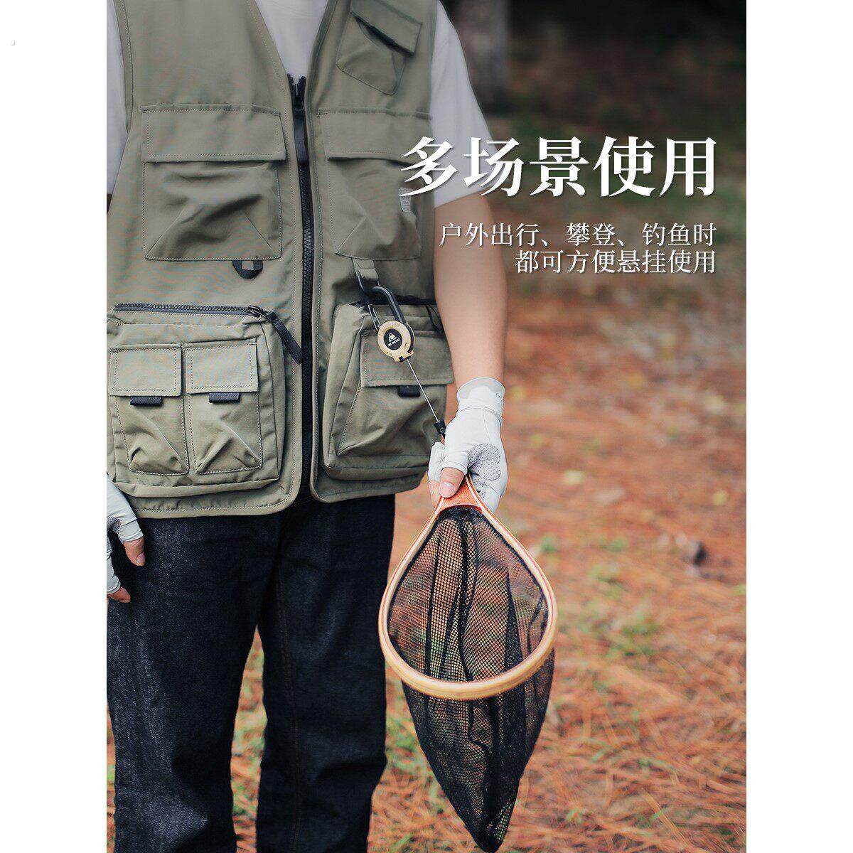 户外战术易拉扣伸缩扣钢丝绳多功能钥匙扣露营高回弹防丢绳易拉得