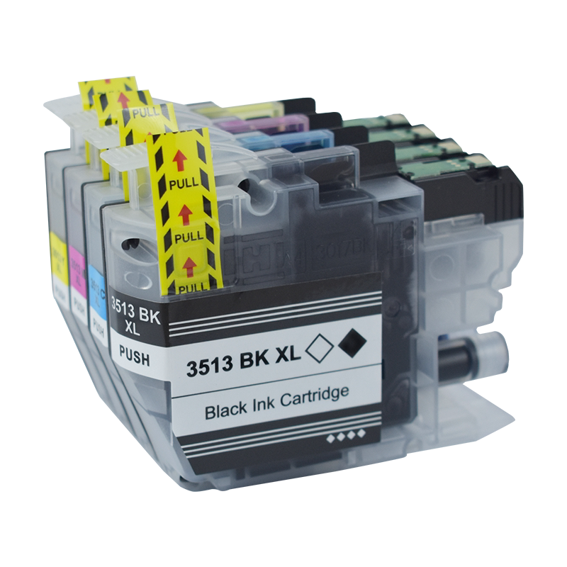 LC3511四色墨盒LC3513适用兄弟牌DCP-J572DW彩色喷墨打印机MFC-J491DW墨水盒MFCJ690DW黑彩磨合MFCJ890DW油墨