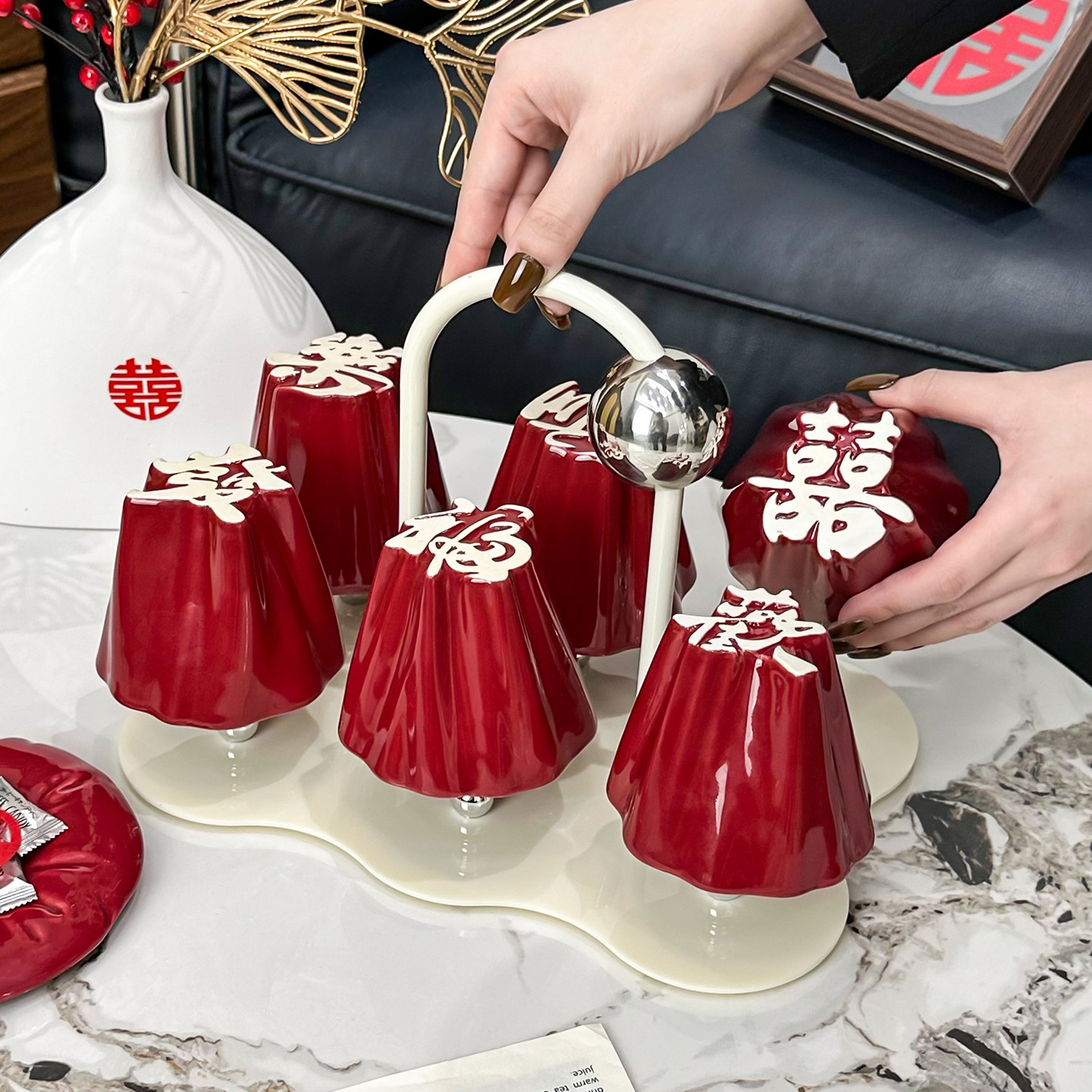 金卡佰杯具套装客厅待客杯子喝水陶瓷水杯高级精致乔迁新婚礼物,餐饮具,水具套装,淘宝优惠券,粉丝福利购,淘宝优惠卷