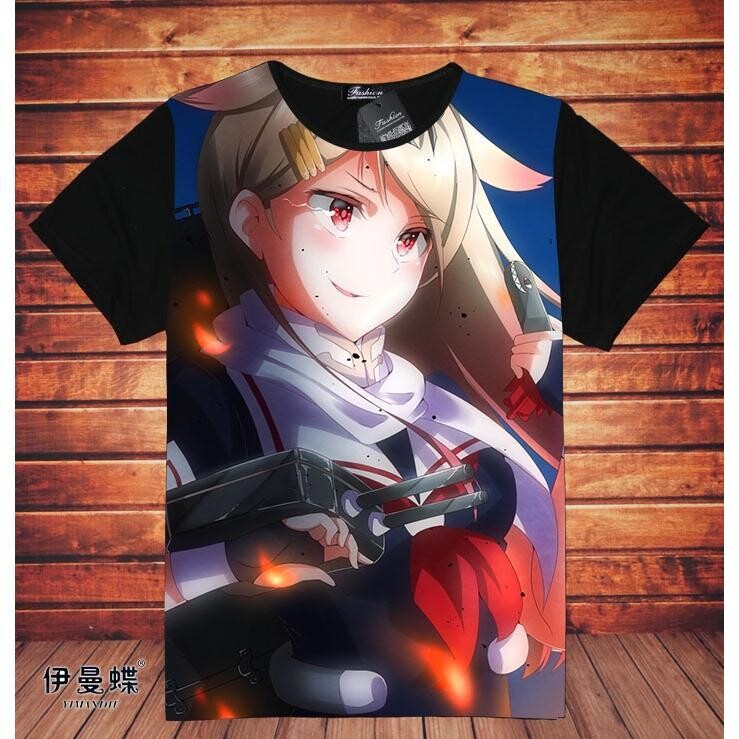 2024新款舰队collection舰娘 北方栖姬 周边黑色 半袖 衣服 短袖T