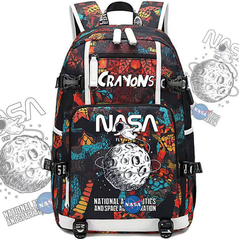 2024新品NASA书包双肩包背包男女学生小学初高中宇航员联名休闲时