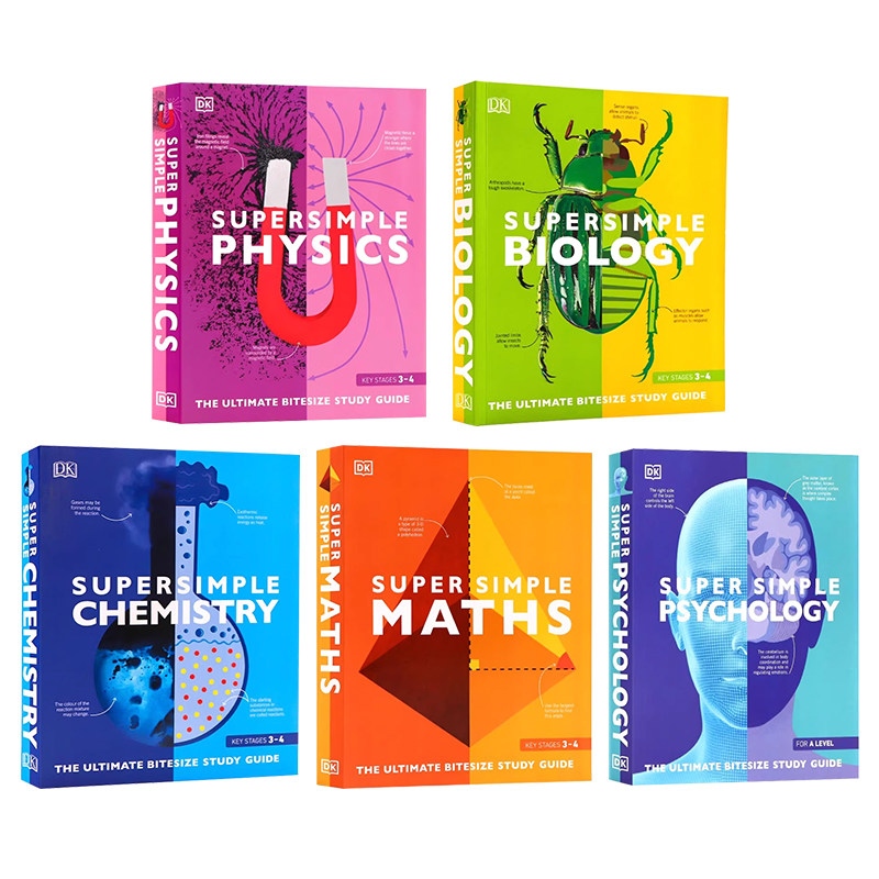 DK 超简单系列英文原版 Super Simple Maths Physics 儿童数学物理化学生物心理科普读物 stem创新 教辅工具书研究指南全彩插图