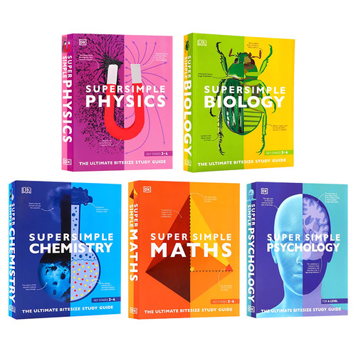 DK 超简单系列英文原版 Super Simple Maths Physics 儿童数学物理化学生物心理科普读物 stem创新 教辅工具书研究指南全彩插图