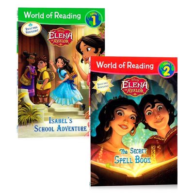 Elena of Avalor World of Reading Level 1,Level2 迪士尼儿童分级读物2册 英文原版 迪士尼Disney分级读物 儿童故事绘本 含贴纸