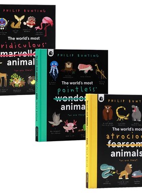 Philip Bunting儿童科普绘本动物百科3册英文原版The World's Most Atrocious /Pointless/Ridiculous Animals 世界上最凶残的动物