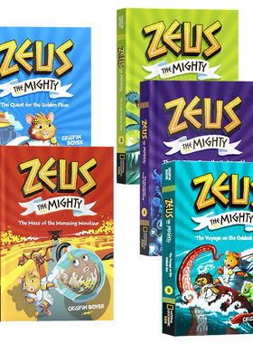 强大的宙斯5册 英文原版小说 Zeus the Mighty 儿童桥梁章节漫画书 趣味冒险故事书 美国国家地理 精装 课外阅读 Crispin Boyer
