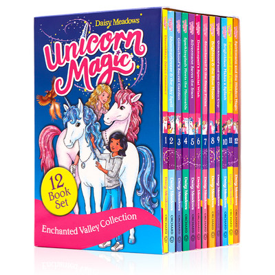 英文原版魔法独角兽系列12册礼盒装 Unicorn Magic 12 Copy Slipcase儿童冒险故事章节小说友谊主题彩虹魔法仙子作者Daisy Meadows