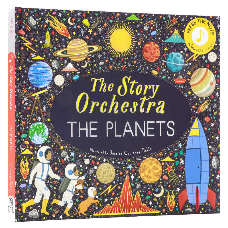 行星管弦乐发声书 英文原版绘本 The Story Orchestra The Planets 按下音符 聆听霍尔斯特的音乐 儿童音乐启蒙布封精装收藏版