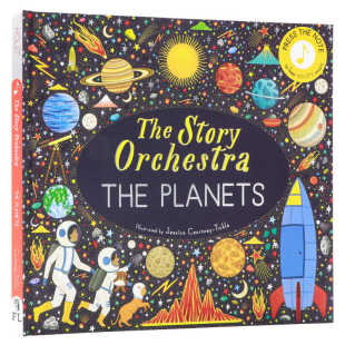 按下音符 英文原版 Orchestra 行星管弦乐发声书 聆听霍尔斯特 收藏版 The 儿童音乐启蒙布封精装 绘本 Story 音乐 Planets