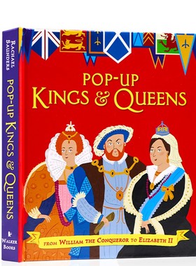国王与王后翻翻立体书 英文原版绘本 Pop-up Kings and Queens 儿童启蒙认知英语3D立体图画书历史科普从征服者威廉到伊丽莎白二世