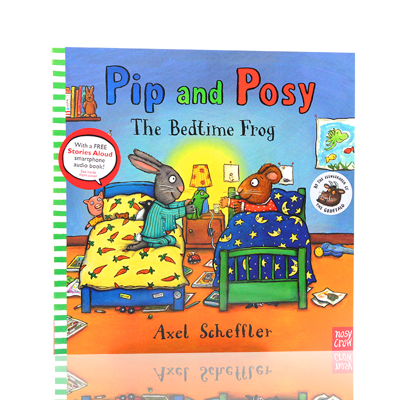 波西和皮普 睡前故事 英文原版绘本 Pip and Posy the bedtime frog 平装大开 名家 Axel Scheffler 儿童英语启蒙图画书 情商培养