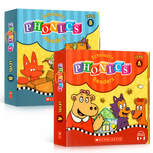 学乐自然拼读A级英文原版绘本 Scholastic Phonics Readers A 儿童自然拼读学习套盒适合初学者含12本书附官方音频扫码听读