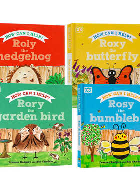 DK刺猬罗利保育/花园鸟罗里/大黄蜂蝴蝶罗西Roly the Hedgehog Garden Bird Bumblebee Butterfly英文原版绘本 动物故事英语图画书