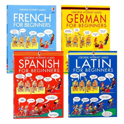 英文原版 French Spain Latin German for Beginners 西班牙语法语德语拉丁语初学者 双语原版书籍 小语种学习工具书