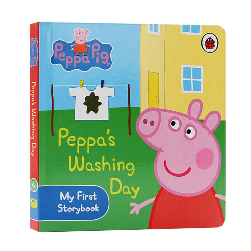 Peppa Pig 小猪佩奇的洗衣日英文原版绘本 Peppa's Washing Day My First Storybook 我的首本故事书粉红猪小妹大扫除精装纸板书