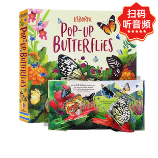 幼儿智力开发空间想象 趣味绘本 绘本 Butterflies 科普读物 英文原版 Pop 亲子科普读物 Usborne出品 翻翻书 蝴蝶立体书