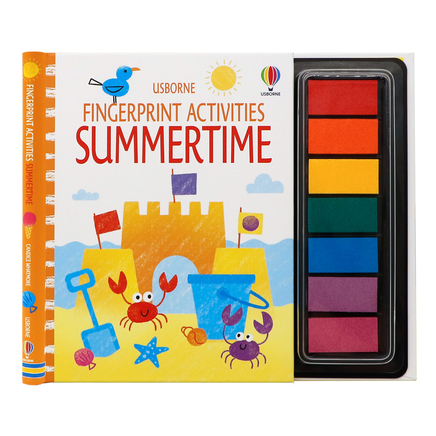 Usborne出品 创意指印游戏书 夏日指纹画 英文原版 Fingerprint Activities Summertime 儿童趣味绘画手工 全彩创意涂鸦 亲子互动