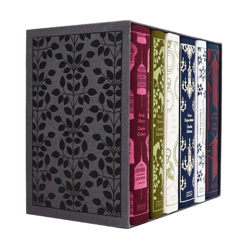 查尔斯狄更斯精装收藏版6册英文原版小说 Major Works of Charles Dickens 雾都孤儿远大前程双城记艰难时世圣诞颂歌企鹅布纹经典