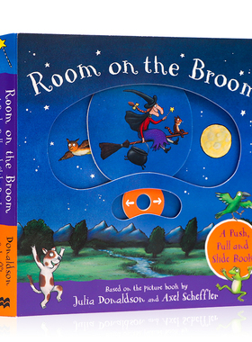 女巫扫帚排排坐机关操作书 Room on the Broom英文原版绘本英语万圣节主题绘本纸板书启蒙Julia Donaldson朱莉娅唐纳森 咕噜牛作者
