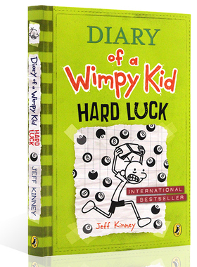 现货 英文原版 Diary of a Wimpy Kid #8: Hard Luck 小屁孩日记 哭包日记英文版 儿童英语图画故事书 漫画 儿童文学