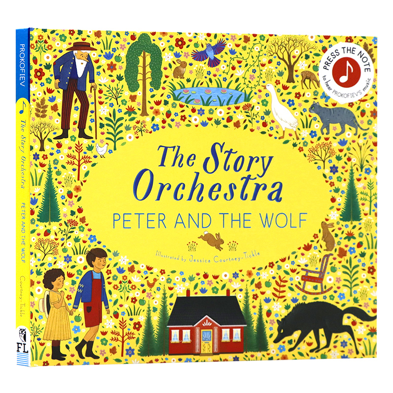 小猫头鹰社管弦乐队 英文原版绘本 The Story Orchestra Peter and the Wolf 彼得与狼 管弦乐队音乐图画故事发声书布封精装收藏版