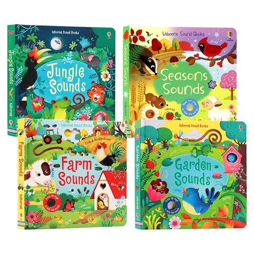 触摸发声书4册英文原版绘本