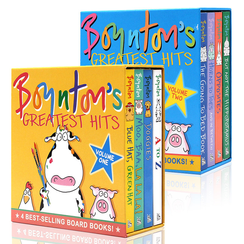 Sandra Boynton 桑德拉博因顿8册合集 英文原版绘本 Boynton's Greatest Hits 幼儿童颜色字母声音动物认知启蒙书籍亲子共读纸板书