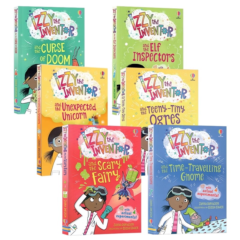 usborne 发明家伊兹6册 英文原版 Izzy the Inventor the Unexpected Unicorn 尤斯伯恩爆笑漫画桥梁书 奇幻冒险科学实验STEM题材